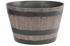 Strend Pro Garden 256940 Sázecí květináč , Woodeff, 52x32 cm, šedý, dřevěný efekt, soudek