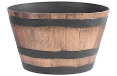 Strend Pro Garden 256942 květináč Woodeff 52x32 cm, zlatá barva, dřevěný efekt, soudek