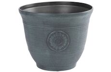 Strend Pro Garden 256943 Květináč , kovový efekt, zelený, 25x30 cm