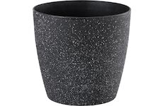 Strend Pro Garden 256973 Květináč Stone, 28x26 cm, černý, efekt kamene