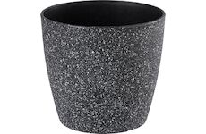 Strend Pro Garden 256974 Květináč Stone, 23x20,5 cm, černý, efekt kamene