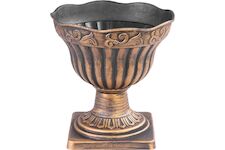 Strend Pro Garden 256976 Květináč Antik, s podstavcem, 30x30 cm, zlatý, metalický efekt