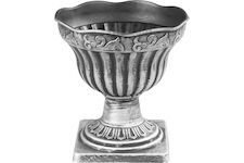 Strend Pro Garden 256977 Květináč Antik, s podstavcem, 30x30 cm, stříbrný, metalický efekt
