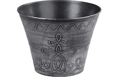 Strend Pro Garden 256980 Květináč Flower, 24,5x19,3 cm, stříbrný, metalický efekt