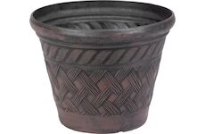 Strend Pro Garden 256986 Květináč , 29x23 cm, tmavý hnědý, vzor ratan