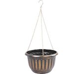Strend Pro Garden 256987 Květináč , visací, závěsný, zlatý, 24,5x15 cm, s řetízkem a věšákem