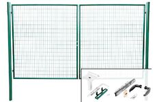 Strend Pro Garden 432208 Brána METALTEC DUO, 3580/1450/100x50 mm, zelená, dvoukřídlová, zahradní, ZN+PVC, RAL6005