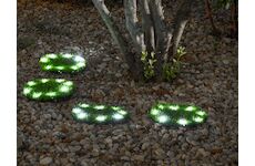 Strend Pro Garden 8090609 Lampa 6155, Trávníkové desky 4 ks, 24 cm, solární kroužky na umělou trávu, 4x 8 LED, AA